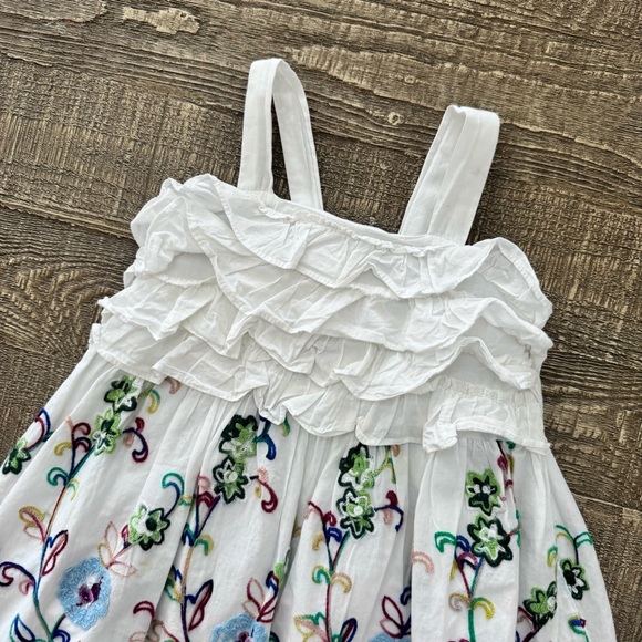 Isobella & Chloe Floral Embroidered White Dress 5 - Picture 3 of 8